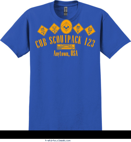 PACK 123 Anytown, USA CUB SCOUT T-shirt Design 
