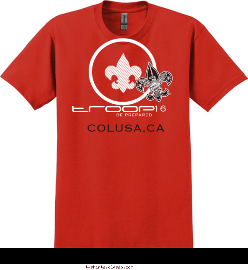 COLUSA,CA 16 troop BE PREPARED T-shirt Design 