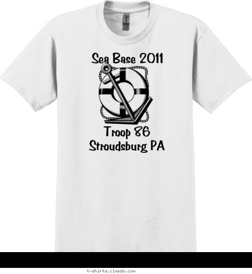 Troop 86 Sea Base 2011 Troop 86
Stroudsburg PA Sea Base 2011 T-shirt Design 