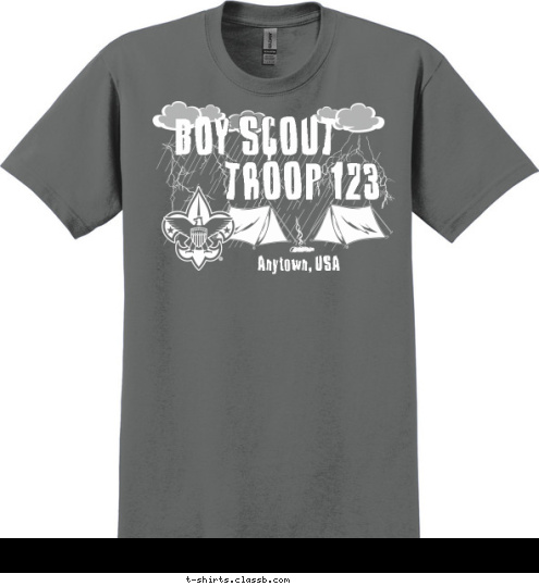 Anytown, USA TROOP 123 BOY SCOUT T-shirt Design 