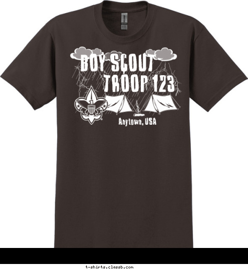 Anytown, USA TROOP 123 BOY SCOUT T-shirt Design 