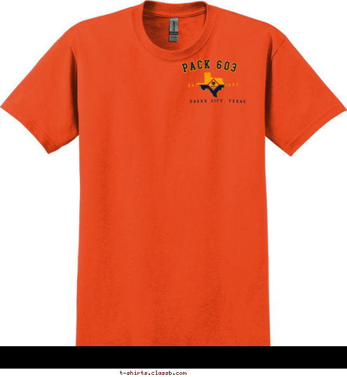 New Text PACK 603 LEAGUE CITY, TX PACK 603 LEAGUE CITY, TEXAS PACK 603 1997 EST. T-shirt Design 