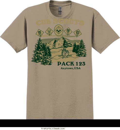 Anytown, USA PACK 123 CUB SCOUTS T-shirt Design 