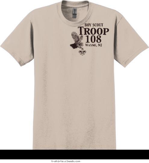 BOY SCOUT Troop 108 Wayne, NJ T-shirt Design 