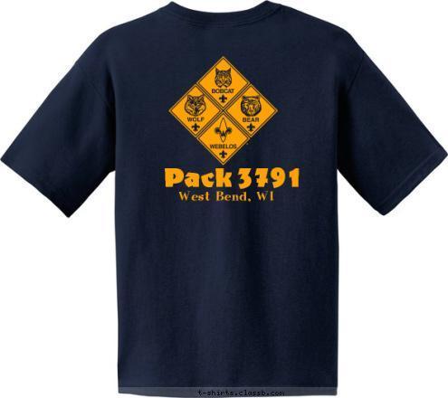 Pack 3791 West Bend, WI Cub Scouts Pack 3791 West Bend, WI T-shirt Design 