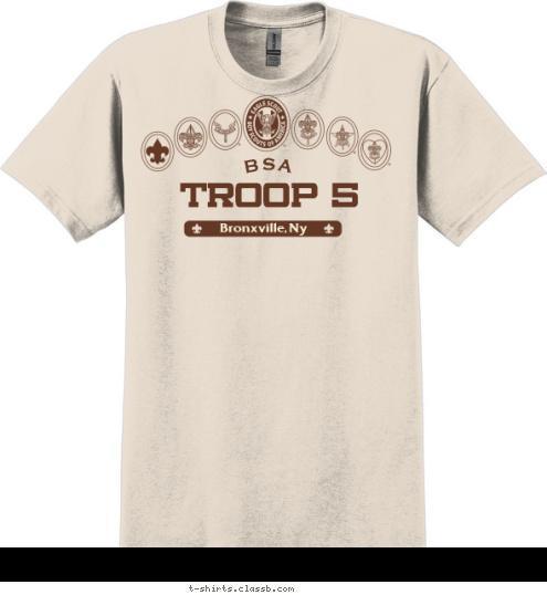 BSA BSA BSA Bronxville, Ny TROOP 5 T-shirt Design 