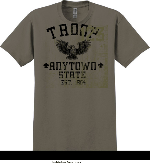 EST. 1964 STATE ANYTOWN 123 TROOP T-shirt Design 