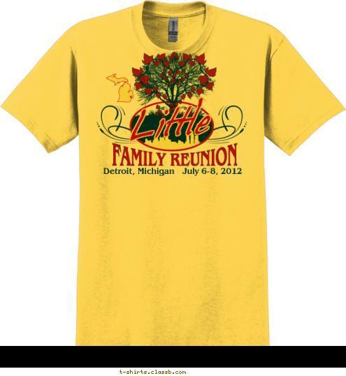 Detroit, Michigan   July 6-8, 2012 FAMILY REUNION Little T-shirt Design 