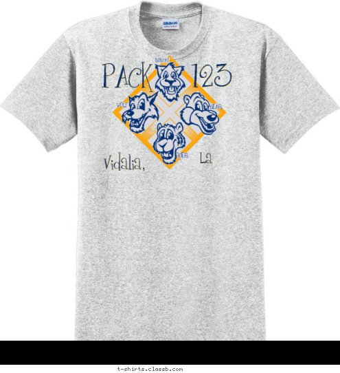 La Vidalia, 123 PACK TIGER WOLF BEAR BOBCAT T-shirt Design 