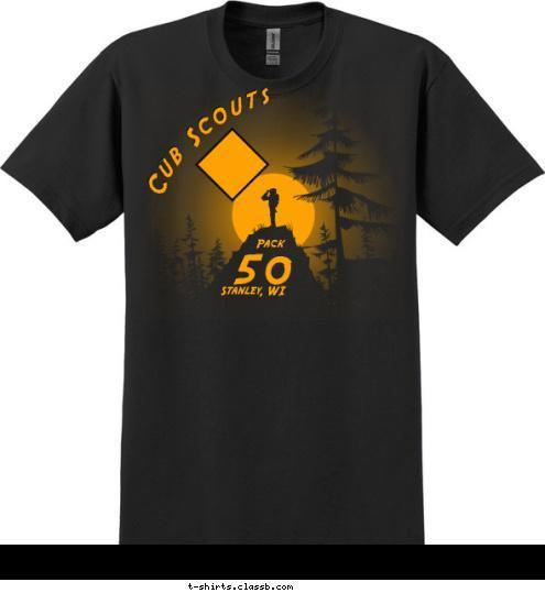 Stanley, WI 50 Pack Cub Scouts T-shirt Design 