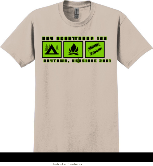 TROOP 123 ANYTOWN, USA SINCE 2001 BOY SCOUT T-shirt Design 