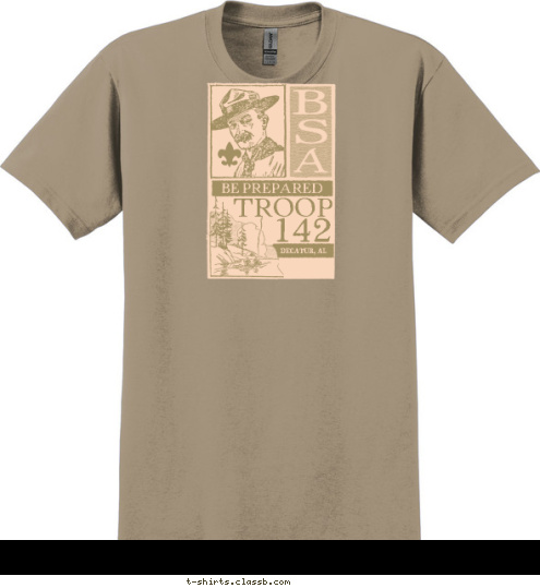 New Text  DECATUR, AL BE PREPARED 142 TROOP T-shirt Design 