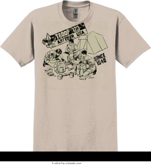 SINCE
1940 ANYTOWN, USA TROOP 123 T-shirt Design 