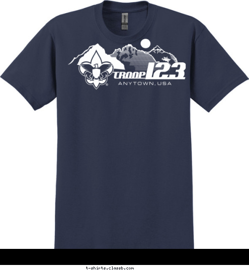 TROOP A N Y T O W N ,  U S A 123 T-shirt Design 