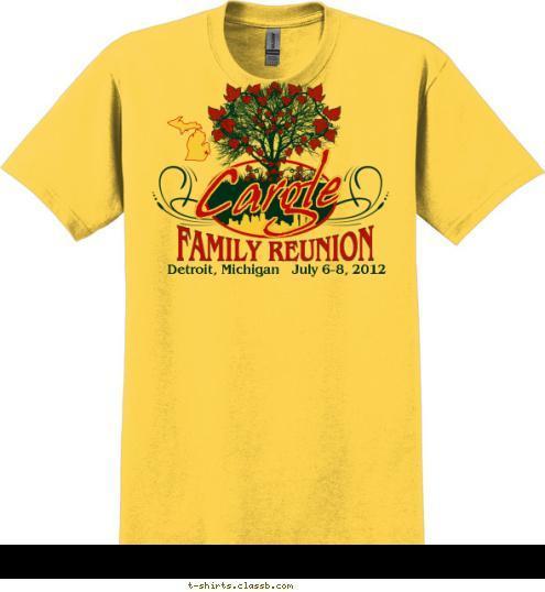 Detroit, Michigan   July 6-8, 2012 FAMILY REUNION Cargle T-shirt Design 