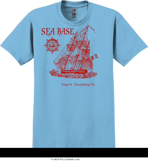 BAHAMAS Troop 86   Stroudsburg, PA BASE SEA T-shirt Design 