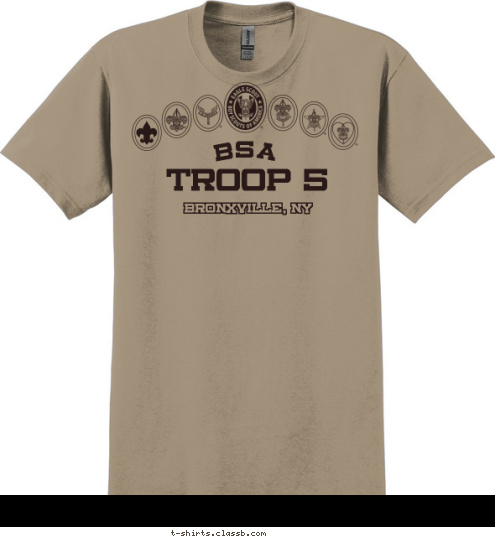 5 Bronxville, NY Troop 5 BSA Bronxville, NY TROOP 5 T-shirt Design Troop 5 final design