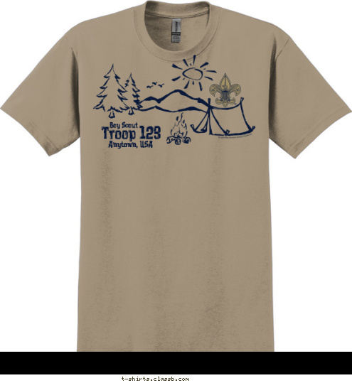 Troop 123 Anytown, USA Boy Scout T-shirt Design 