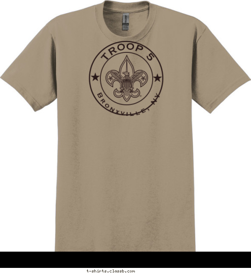 5 TROOP 5 Bronxville, NY T-shirt Design Troop 5 Design 2