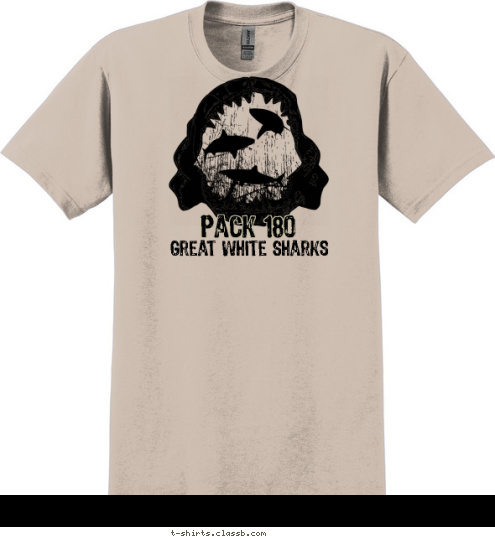 Your text here! Pack 180 Great White Sharks T-shirt Design 