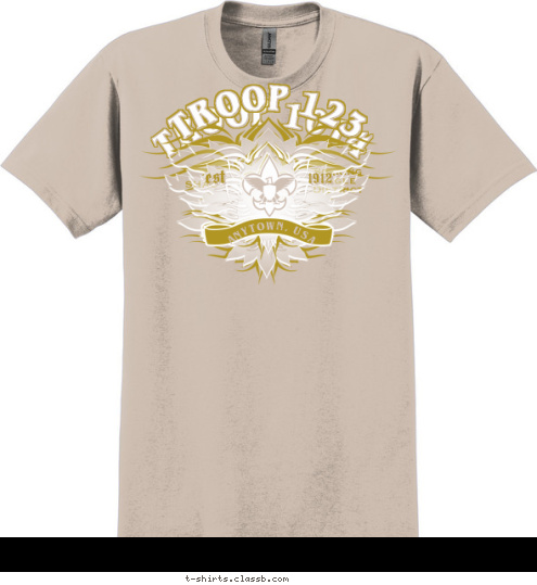 TROOP 123 ANYTOWN, USA est 1912 Soaring 
 Eagle 
District SHAC Houston, Texas TROOP 1014 T-shirt Design 