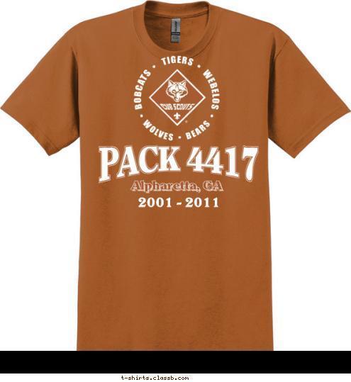 2001 - 2011 PACK 4417 Alpharetta, GA T-shirt Design 