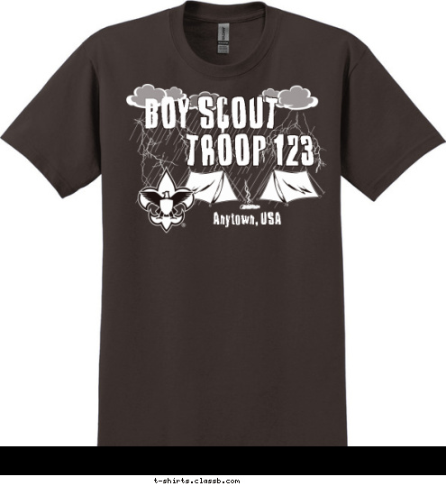 TROOP 123 Anytown, USA BOY SCOUT T-shirt Design 