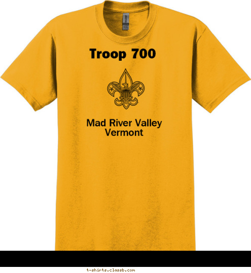 Mad River Valley
Vermont Troop 700 T-shirt Design Troop 700 Class B