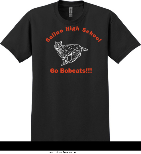 New Text Cheyenne Go Bobcats!!! Saline High School T-shirt Design 