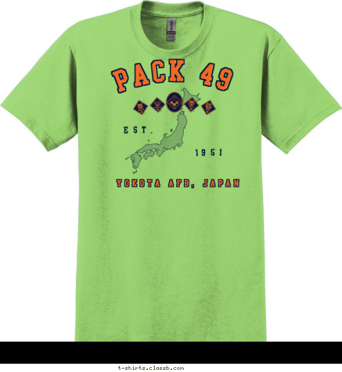 New Text DO YOUR BEST!! YOKOTA AFB, JAPAN PACK 49 1951 EST. T-shirt Design 