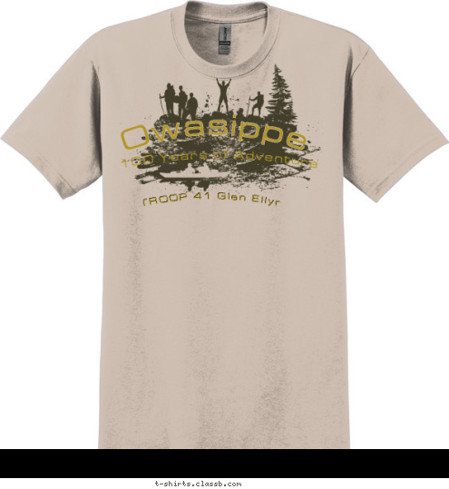 100 Years of Adventure TROOP 41 Glen Ellyn Owasippe T-shirt Design 