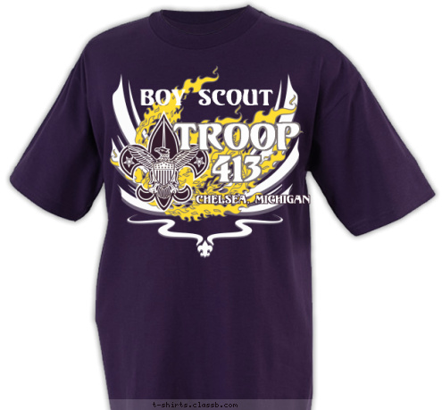 Chelsea, Michigan TROOP
413 Boy Scout T-shirt Design 