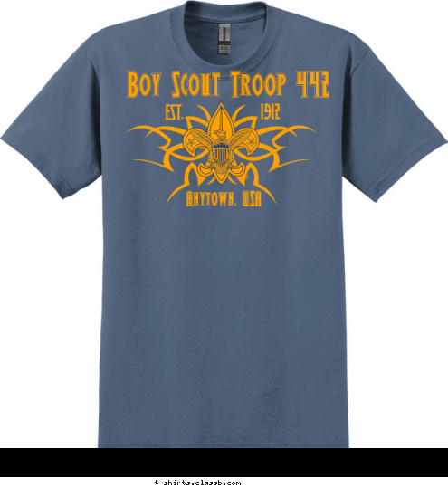 Boy Scout Troop 442 EST. 1912 Anytown, USA T-shirt Design 