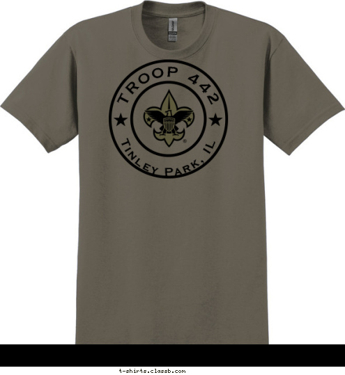 TROOP 442 Tinley Park, IL T-shirt Design 