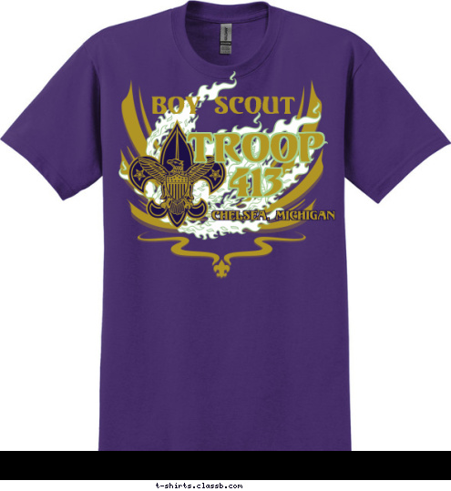 Chelsea, Michigan TROOP
413 Boy Scout T-shirt Design 