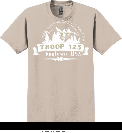 2011 Anytown, USA ROCKY MOUNTAIN CAMPOUT TROOP 123 T-shirt Design 