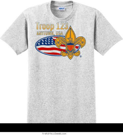 ANYTOWN, USA Troop 123 T-shirt Design 