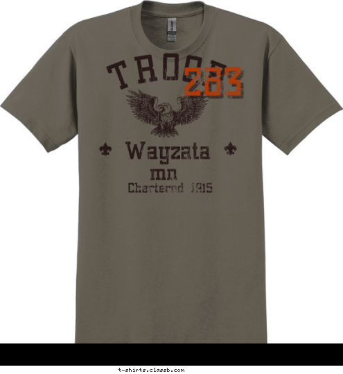 283 TROOP Chartered 1915 mn Wayzata T-shirt Design 