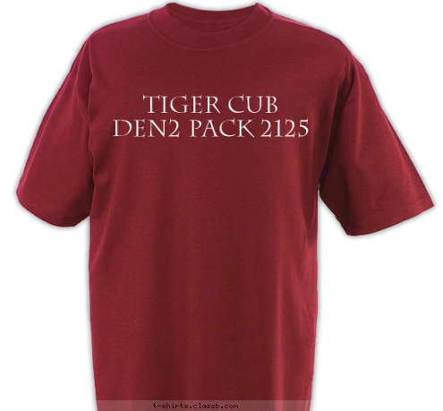 Tiger Cub Den2 Pack 2125 T-shirt Design 