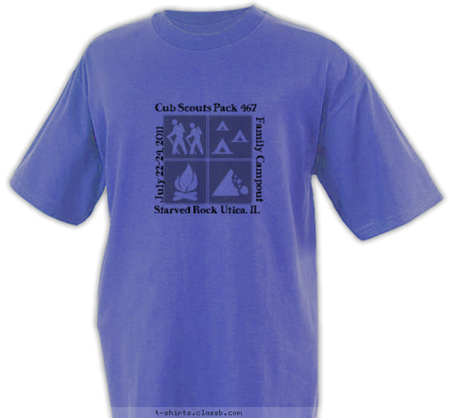 Starved Rock Utica, IL July 22-24, 2011 Family Campout Cub Scouts Pack 467  T-shirt Design 