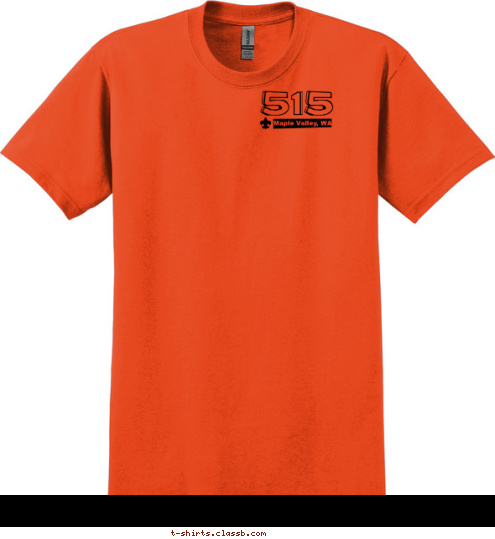 Maple Valley, WA 515 TROOP T-shirt Design Troop/Team/Crew 515 Black on Orange