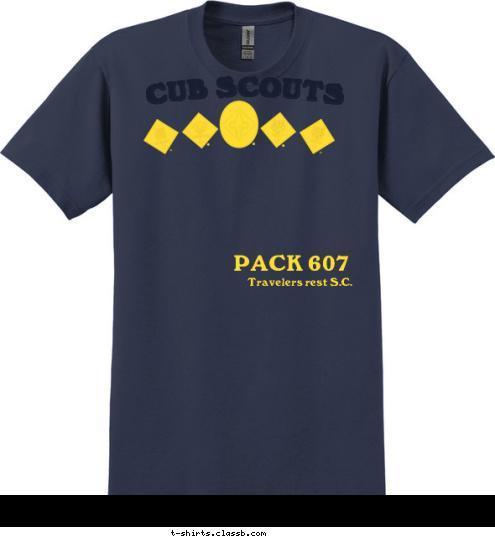 Travelers rest S.C. PACK 607 CUB SCOUTS T-shirt Design 