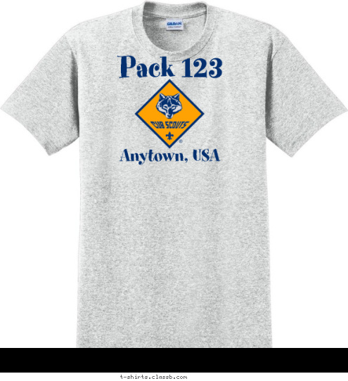 Pack 123 Anytown, USA T-shirt Design 