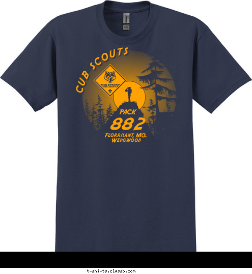 PACK 882 Florrisant, MO.
Wedgwood  CUB SCOUTS T-shirt Design 