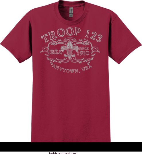 TROOP 123 SINCE 1910 BSA ANYTOWN, USA T-shirt Design SP3298