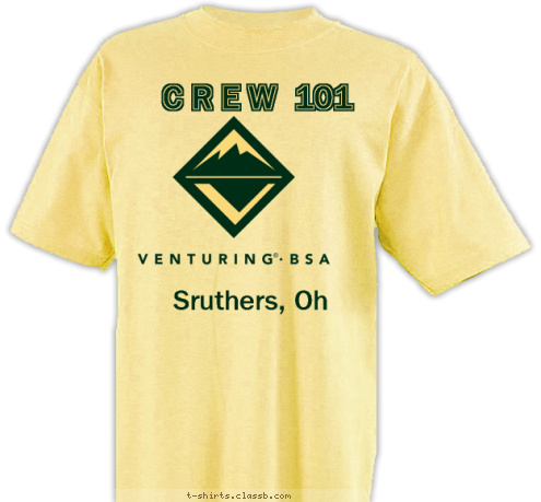 Boy Scouts of America Sruthers, Oh  C R E W  101 T-shirt Design 