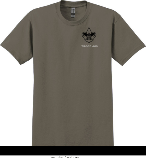 TROOP 468 LAKELAND, GA TROOP 468 T-shirt Design N Johnson SP512 - front chest logo and full back