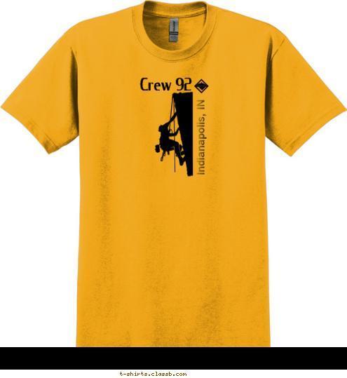 Indianapolis, IN Crew 92 T-shirt Design crew 92 rock climber version 2