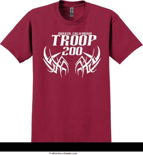 BOY SCOUT 200 TROOP Novato, California T-shirt Design 