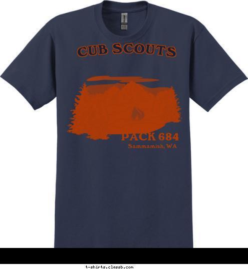 Sammamish, WA PACK 684 CUB SCOUTS T-shirt Design 